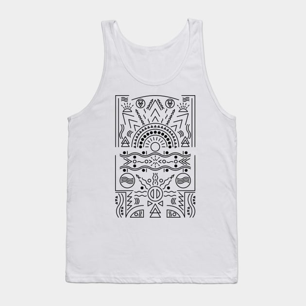 Tribal Sun and Waves Design Tank Top by JDP Designs